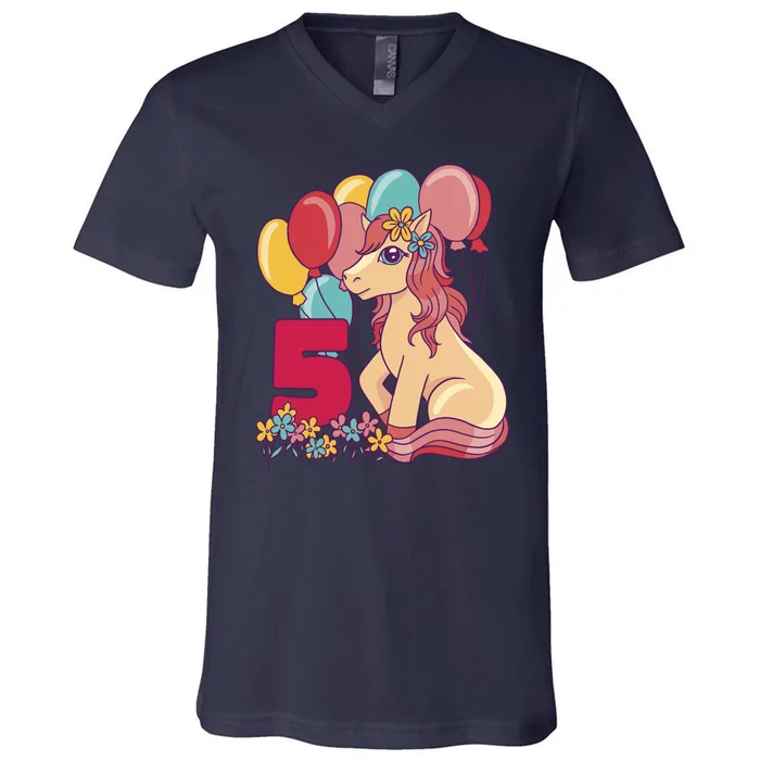 Fifth Pony Birthday V-Neck T-Shirt