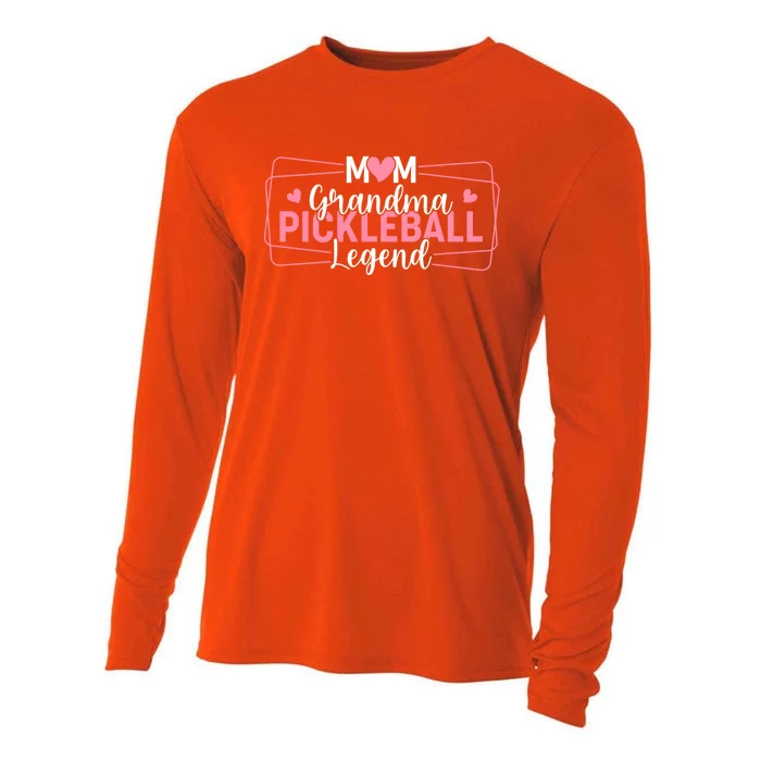 Funny Pickle Ball Mom Grandma Pickleball Legend Player Gift Cooling Performance Long Sleeve Crew