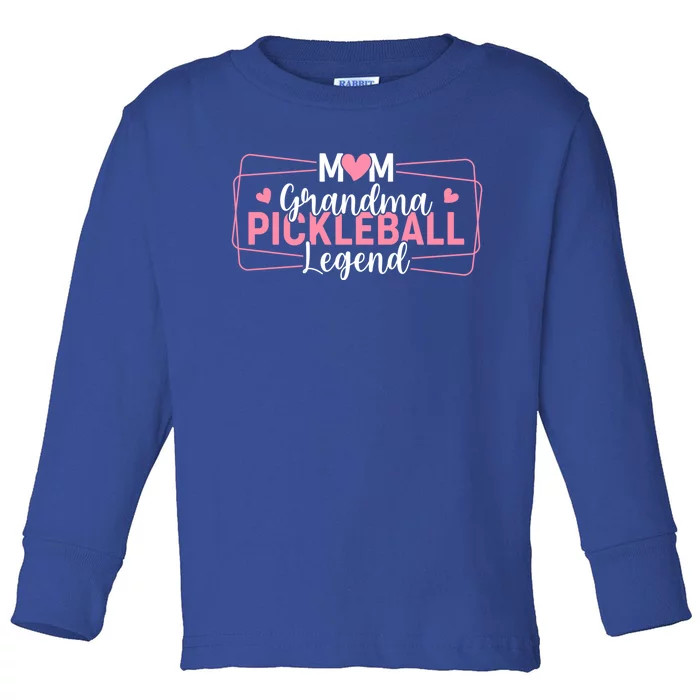 Funny Pickle Ball Mom Grandma Pickleball Legend Player Gift Toddler Long Sleeve Shirt