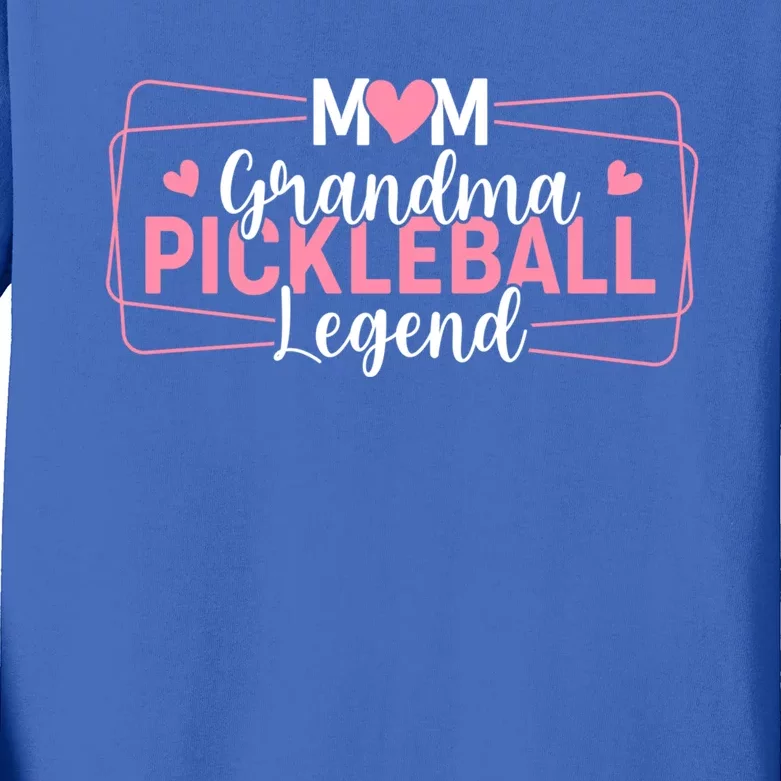 Funny Pickle Ball Mom Grandma Pickleball Legend Player Gift Kids Long Sleeve Shirt