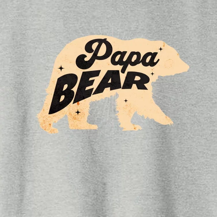 Funny Papa Bear Dad Animal Lover Dad Humor Gift Women's Crop Top Tee