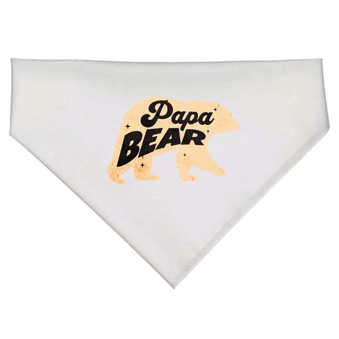 Funny Papa Bear Dad Animal Lover Dad Humor Gift USA-Made Doggie Bandana