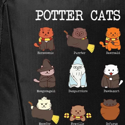 funny Potter Cats Gifts for Cat Lovers City Backpack