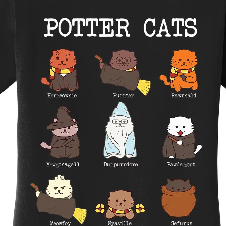 funny Potter Cats Gifts for Cat Lovers Women's T-Shirt