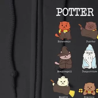 funny Potter Cats Gifts for Cat Lovers Full Zip Hoodie