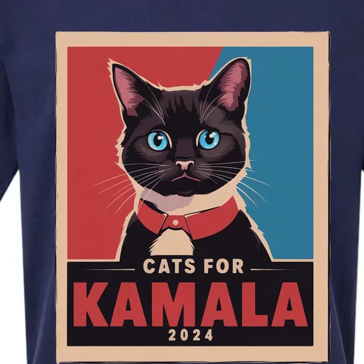 Funny Political Cats For Kamala Sueded Cloud Jersey T-Shirt