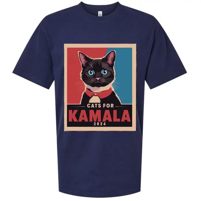 Funny Political Cats For Kamala Sueded Cloud Jersey T-Shirt