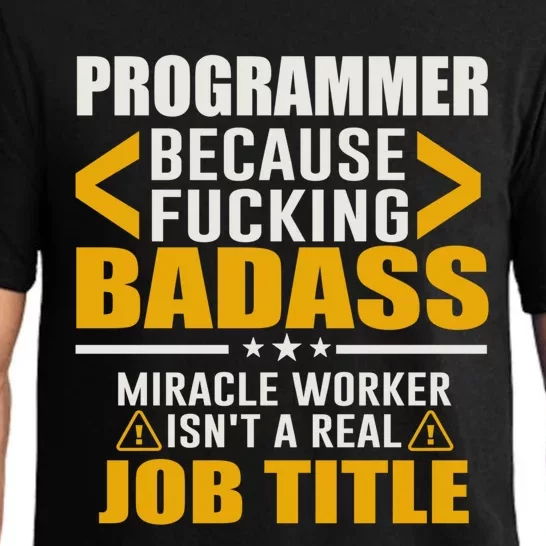 Funny Programmer Cause Miracle Worker Isn't A Real Job Title Cute Gift Pajama Set