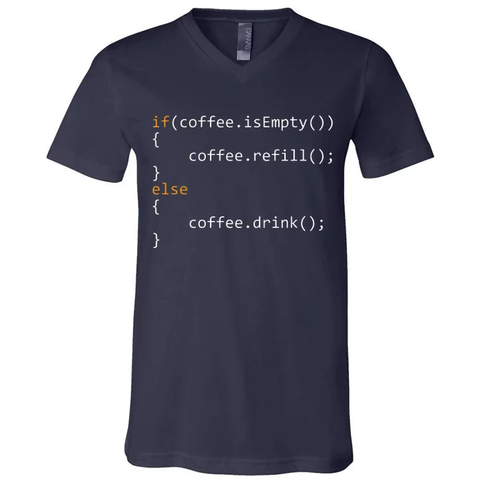 Funny Programmer Coffee Gift For Coders V-Neck T-Shirt