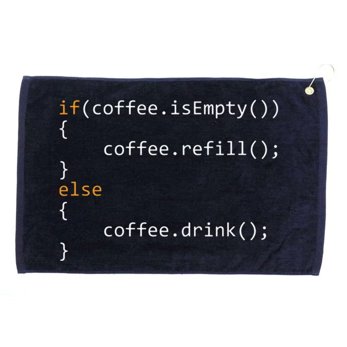 Funny Programmer Coffee Gift For Coders Grommeted Golf Towel