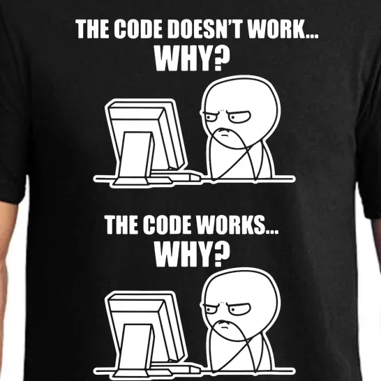 Funny Programmer Code Works Why Meme Tee Pajama Set