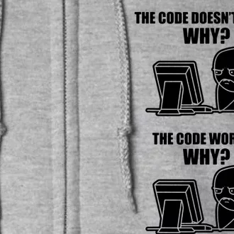 Funny Programmer Code Works Why Meme Tee Full Zip Hoodie