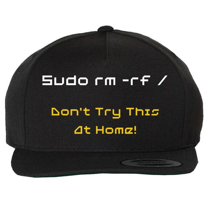 Funny Programmer Coding Code Coder Software Linux Sudo rm rf Wool Snapback Cap