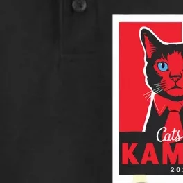 Funny Political Cats For Kamala Feline Lover Supporter Dry Zone Grid Performance Polo