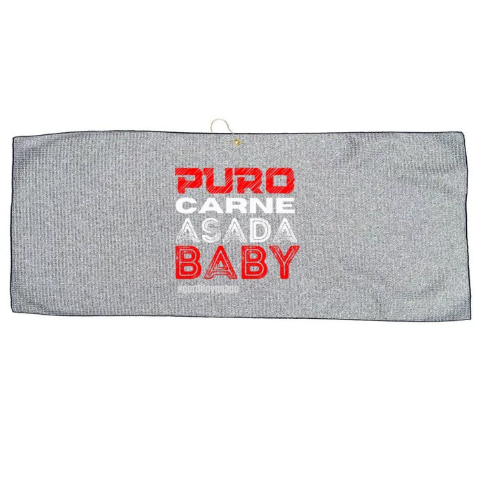 Funny Puro Carne Asada Baby Gorditoyguapo Large Microfiber Waffle Golf Towel