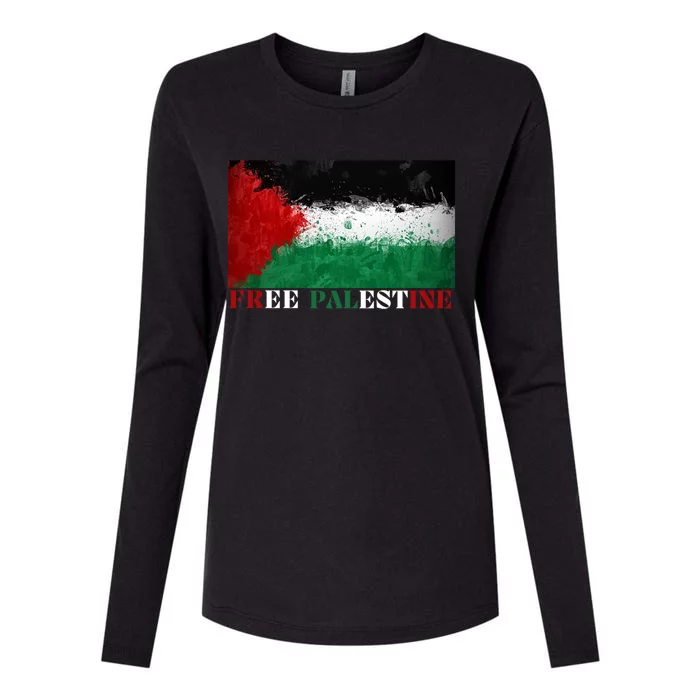 Free Palestine Cute Gift Womens Cotton Relaxed Long Sleeve T-Shirt