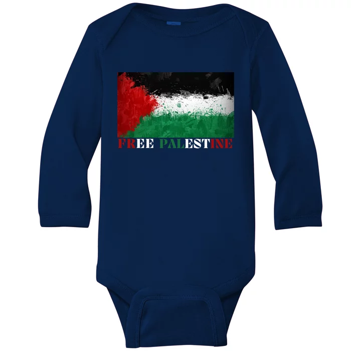 Free Palestine Cute Gift Baby Long Sleeve Bodysuit