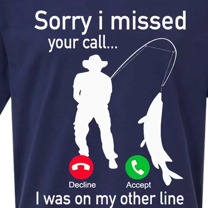 Fishing Phone Call With Fishing Line Funny Fish Fisherman Fishing Phone Call W Sueded Cloud Jersey T-Shirt