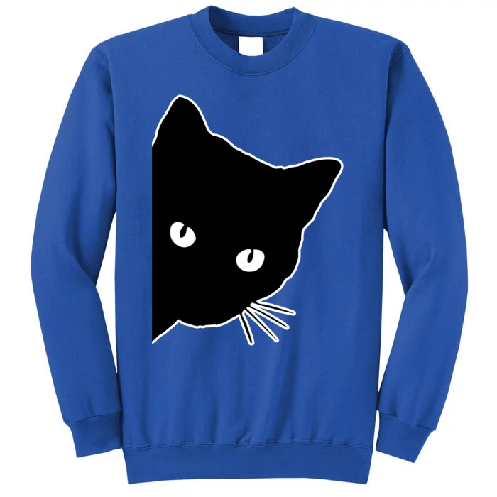 Funny Peeking Cute Black Cat Peekaboo Kitten For Cat Lovers Cool Gift Sweatshirt