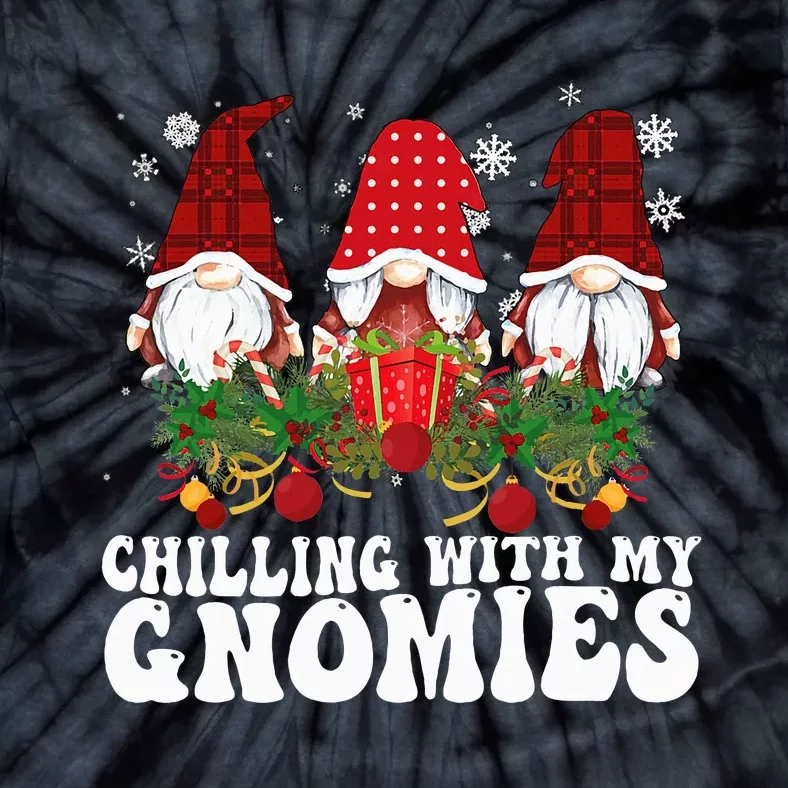 Festive Plaid Christmas Gnomes Spread Holiday Cheer Tie-Dye T-Shirt