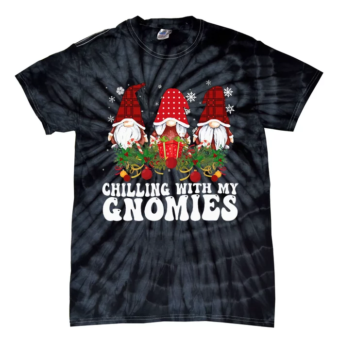 Festive Plaid Christmas Gnomes Spread Holiday Cheer Tie-Dye T-Shirt