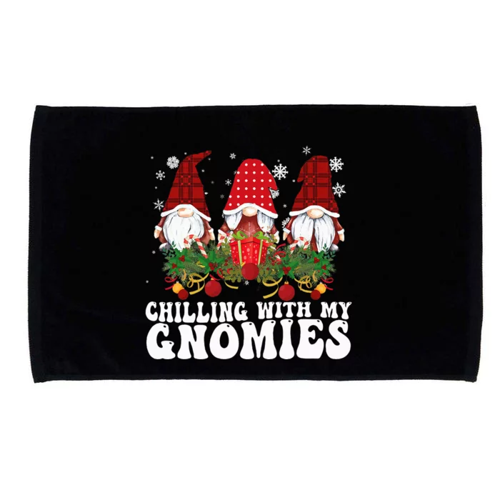 Festive Plaid Christmas Gnomes Spread Holiday Cheer Microfiber Hand Towel