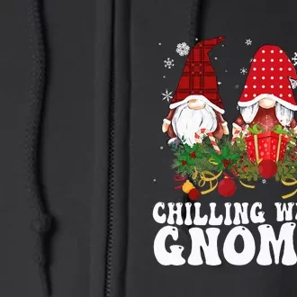 Festive Plaid Christmas Gnomes Spread Holiday Cheer Full Zip Hoodie