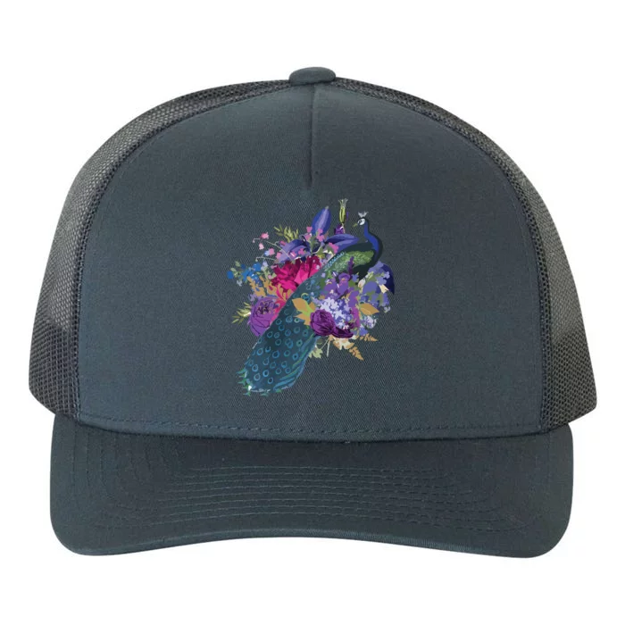 Floral Peacock Colorful Peacocks Boho Style Yupoong Adult 5-Panel Trucker Hat