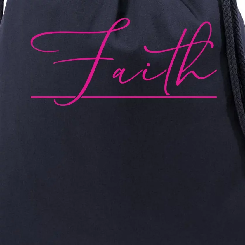 Faith Pink Christian Drawstring Bag