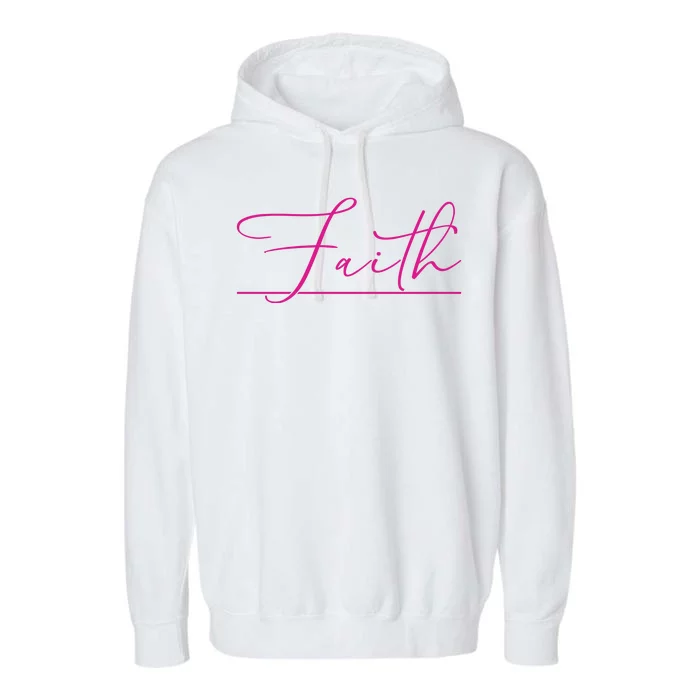 Faith Pink Christian Garment-Dyed Fleece Hoodie