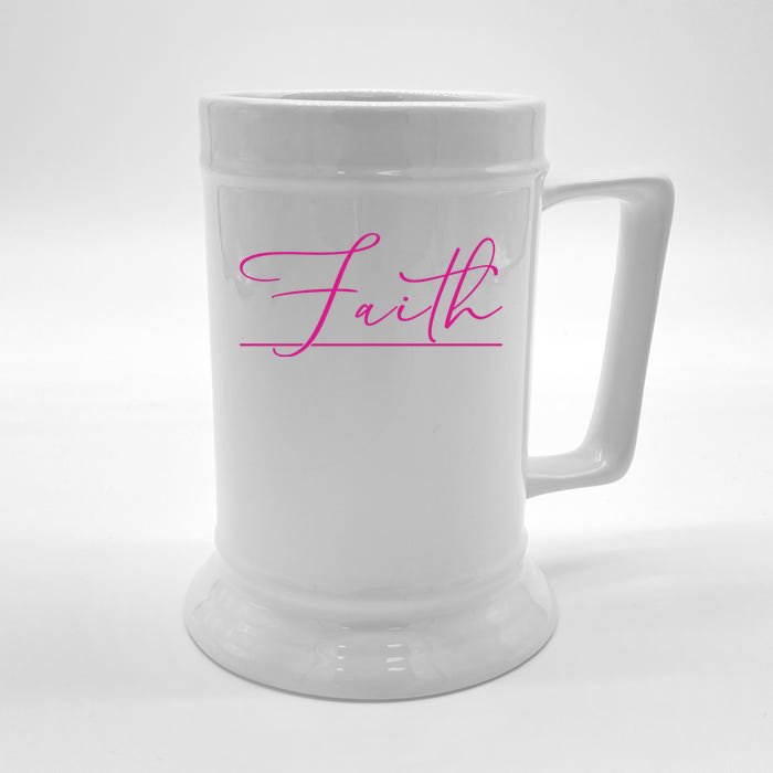 Faith Pink Christian Front & Back Beer Stein