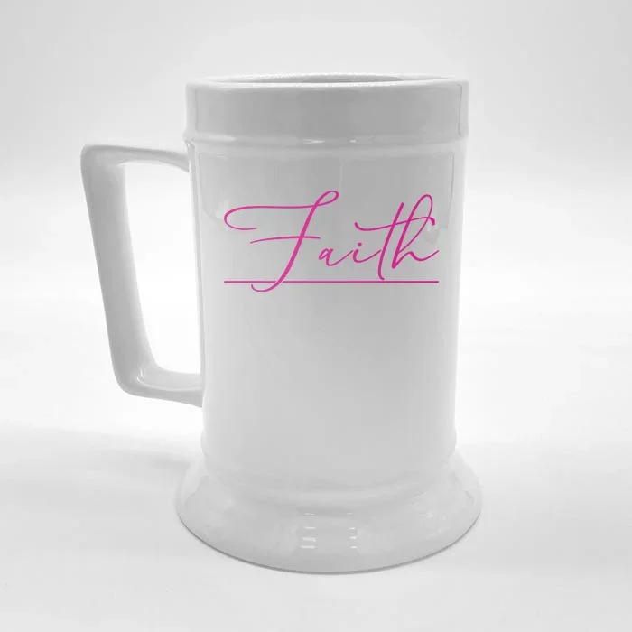 Faith Pink Christian Front & Back Beer Stein