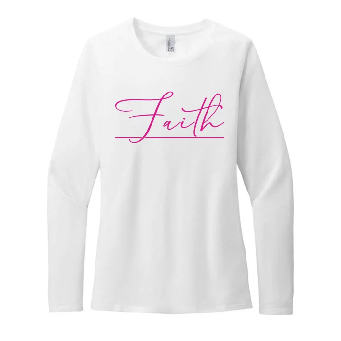 Faith Pink Christian Womens CVC Long Sleeve Shirt