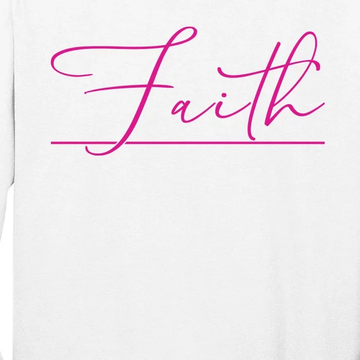 Faith Pink Christian Tall Long Sleeve T-Shirt