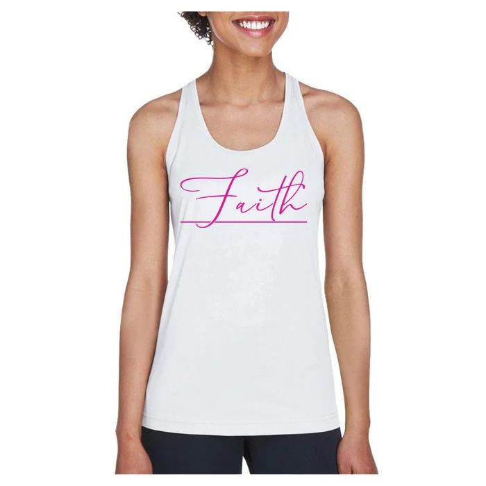 Faith Pink Christian Women's Racerback Tank