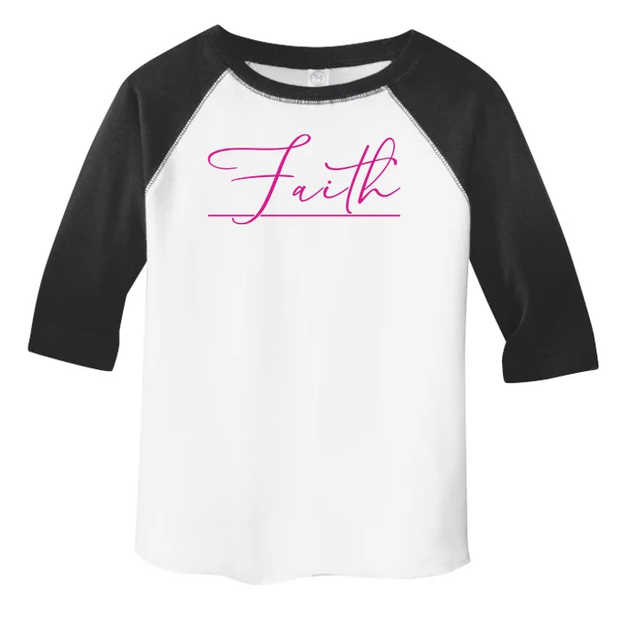 Faith Pink Christian Toddler Fine Jersey T-Shirt