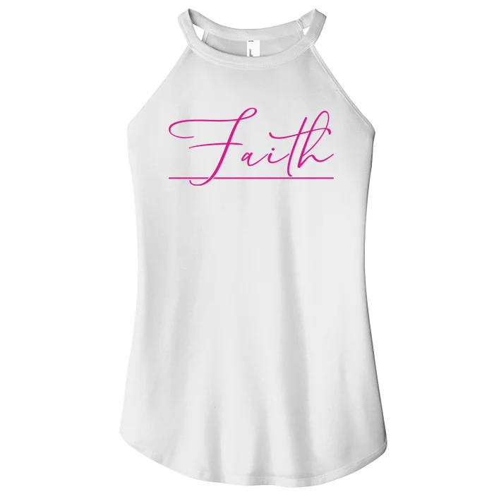 Faith Pink Christian Women’s Perfect Tri Rocker Tank