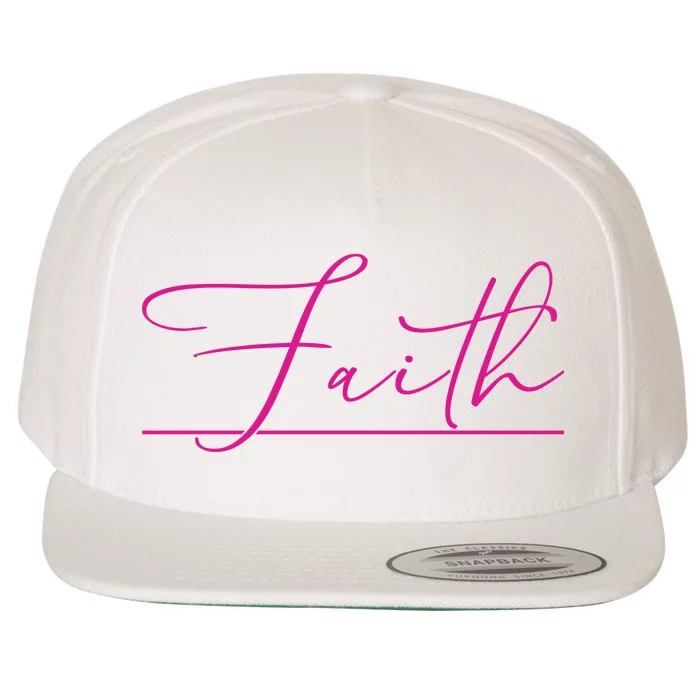 Faith Pink Christian Wool Snapback Cap