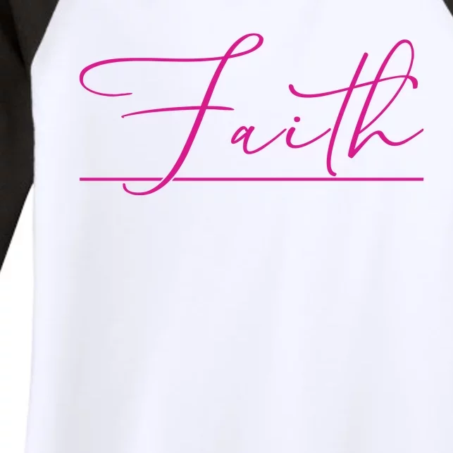 Faith Pink Christian Women's Tri-Blend 3/4-Sleeve Raglan Shirt