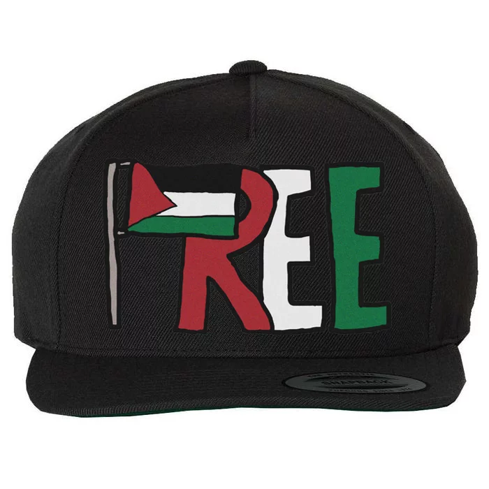 Free Palestine Cool Gift Wool Snapback Cap