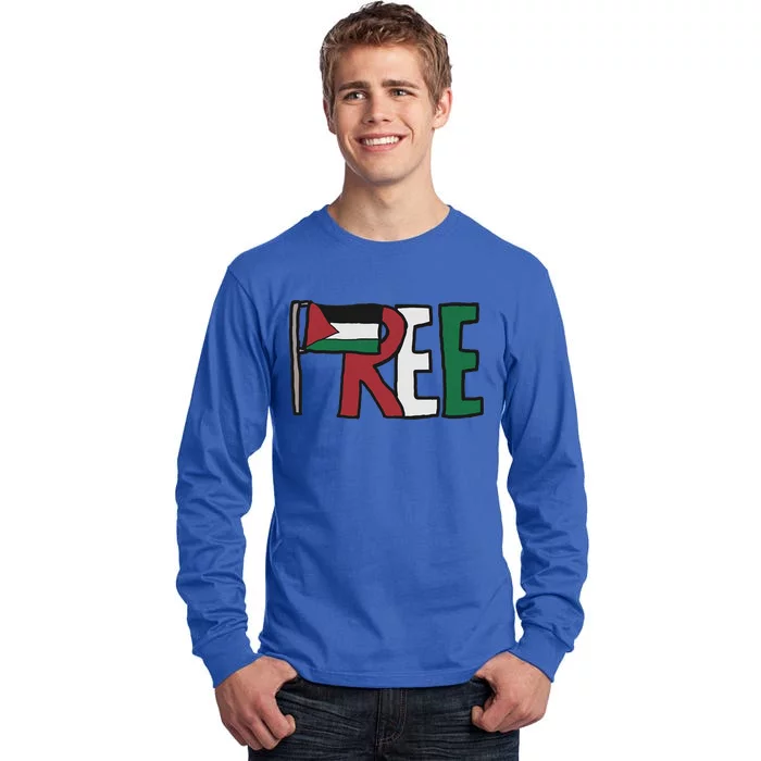 Free Palestine Cool Gift Tall Long Sleeve T-Shirt