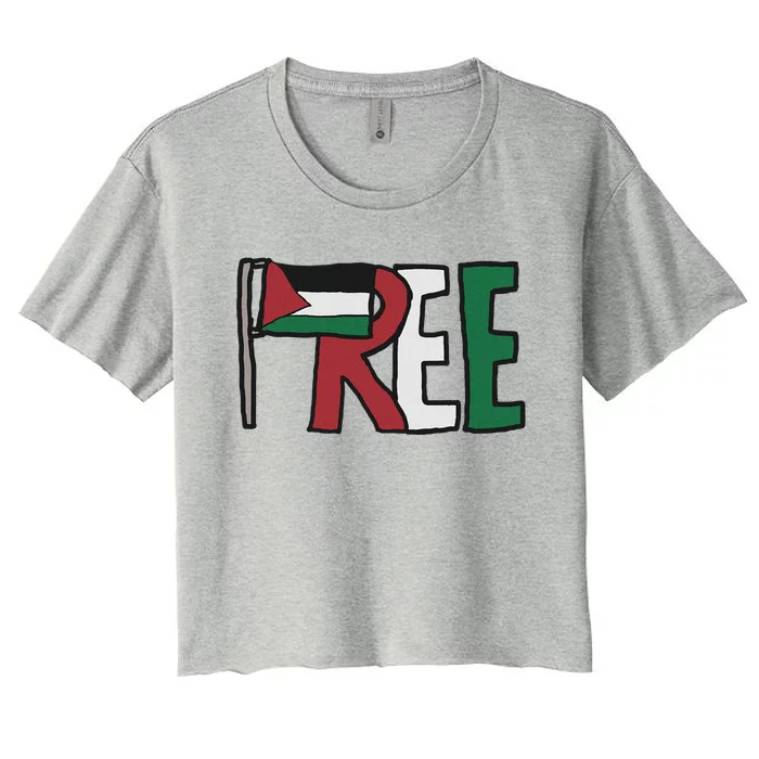 Free Palestine Cool Gift Women's Crop Top Tee