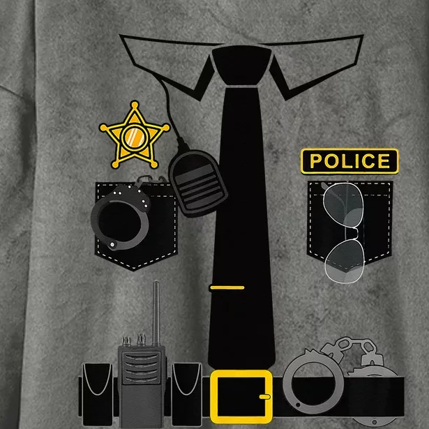 Funny Police Costume Police Officer Pretend Im A Police Man Hooded Wearable Blanket