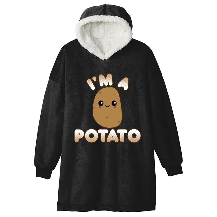 Funny Potato Costume Cute Kawaii Style Smiling I'm A Potato Gift Hooded Wearable Blanket