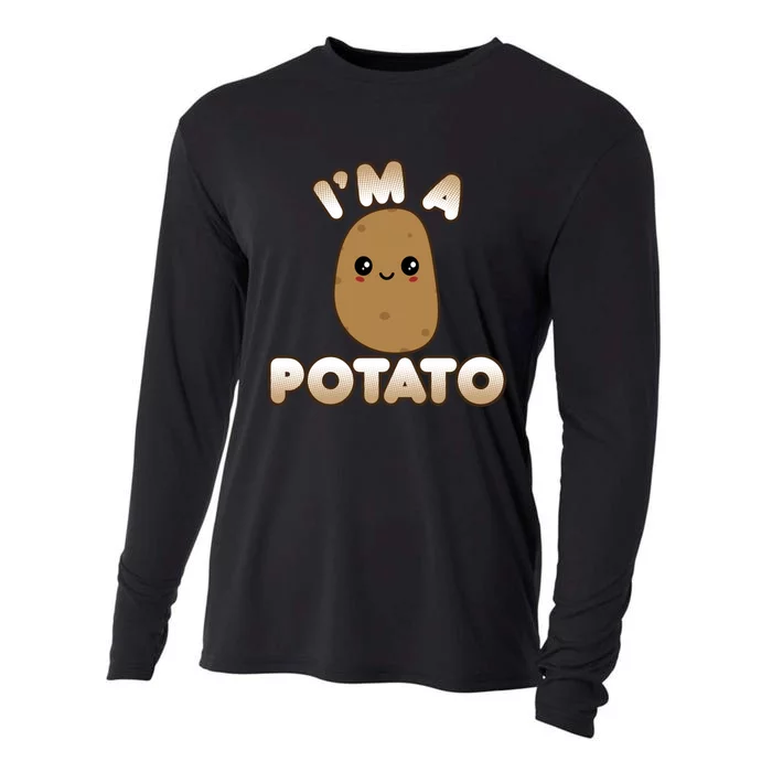 Funny Potato Costume Cute Kawaii Style Smiling I'm A Potato Gift Cooling Performance Long Sleeve Crew