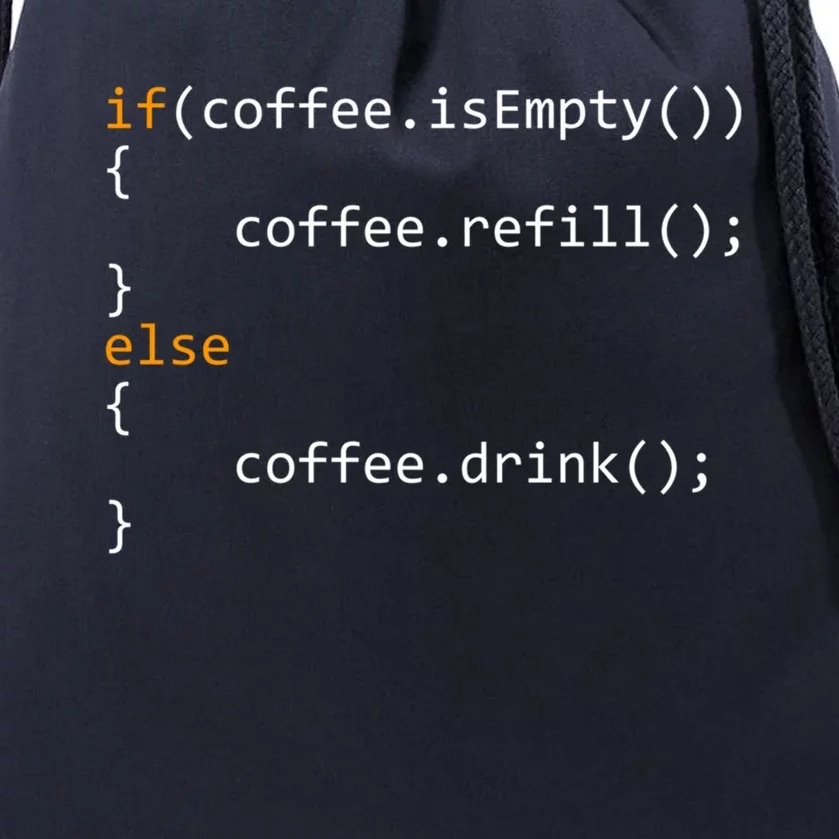 Funny Programmer Coffee Gift For Coders Gift Drawstring Bag