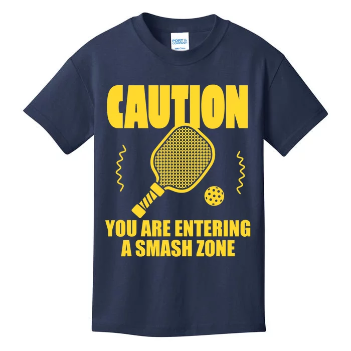 Funny Pickleball Caution You Are Entering Smash Zone Kids T-Shirt