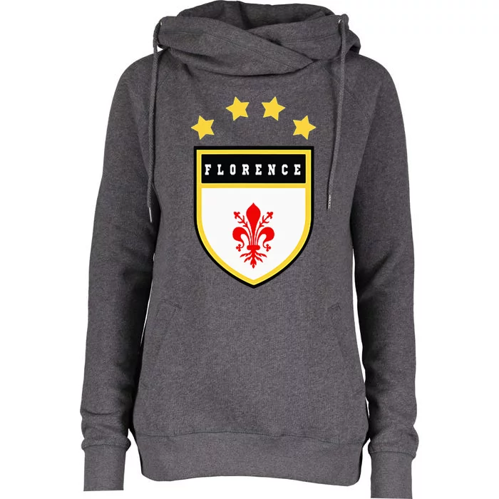 Florence Pocket Coat Of Arms National Pride Flag Womens Funnel Neck Pullover Hood