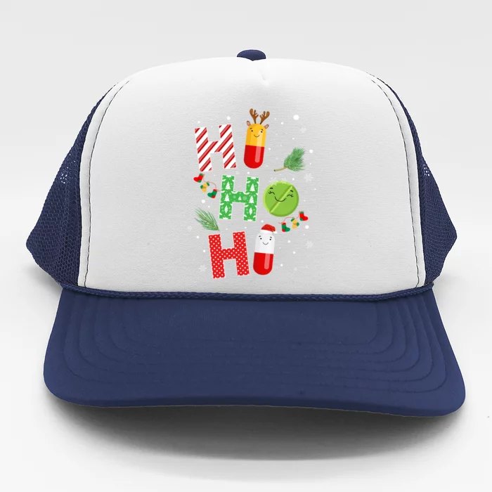 Funny Pharmacist Christmas Ho Ho Ho Pharmacy Technician Tech Gift Trucker Hat