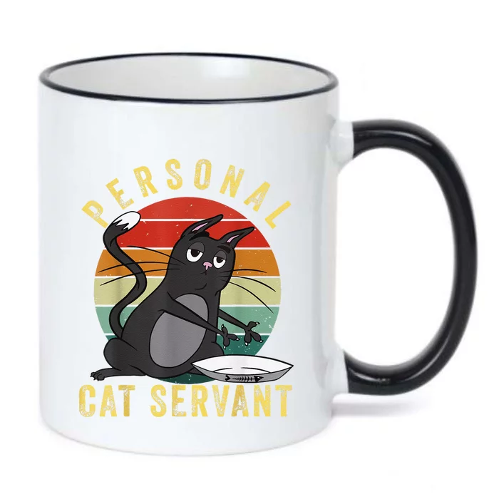 Funny Personal Cat Servant Funny Cat mom cat dad gift Black Color Changing Mug